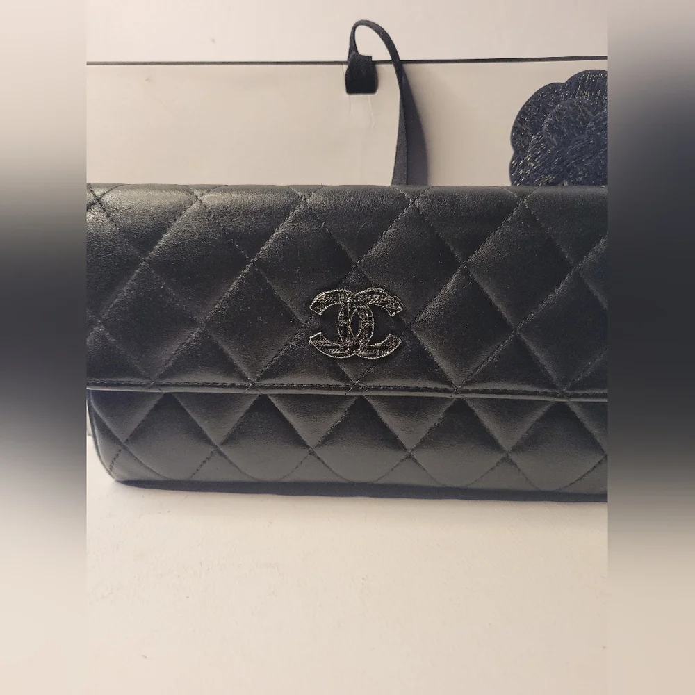 Chanel Lambskin Leather Black Long Wallet